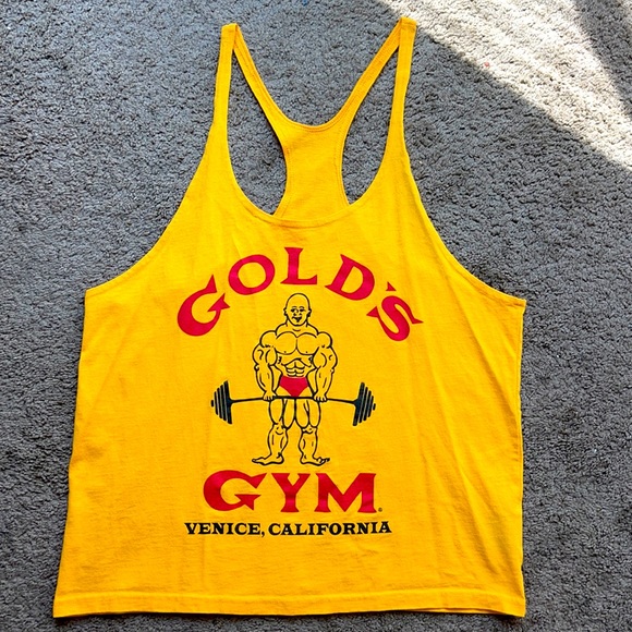 yellow golds gym stringer